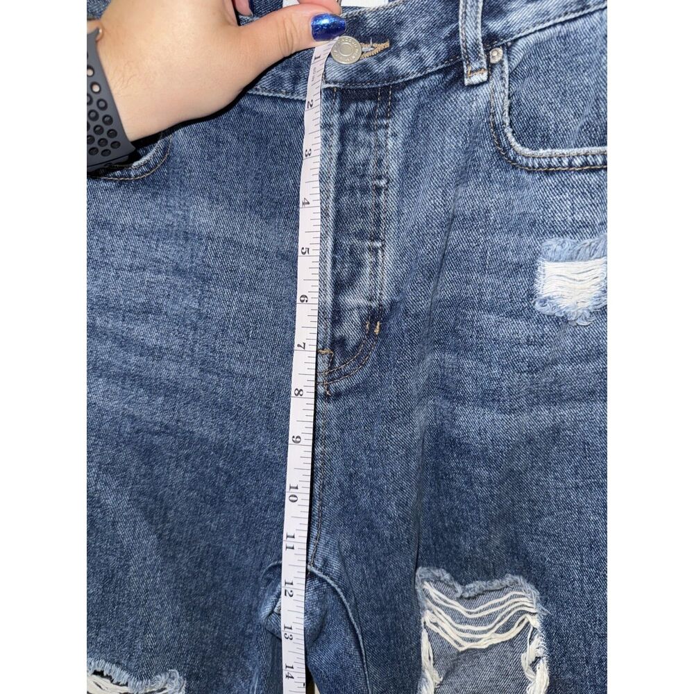 PacSun Distressed High Rise Straight Leg Jeans Button Fly Raw Hem Size 28 - Picture 8 of 10